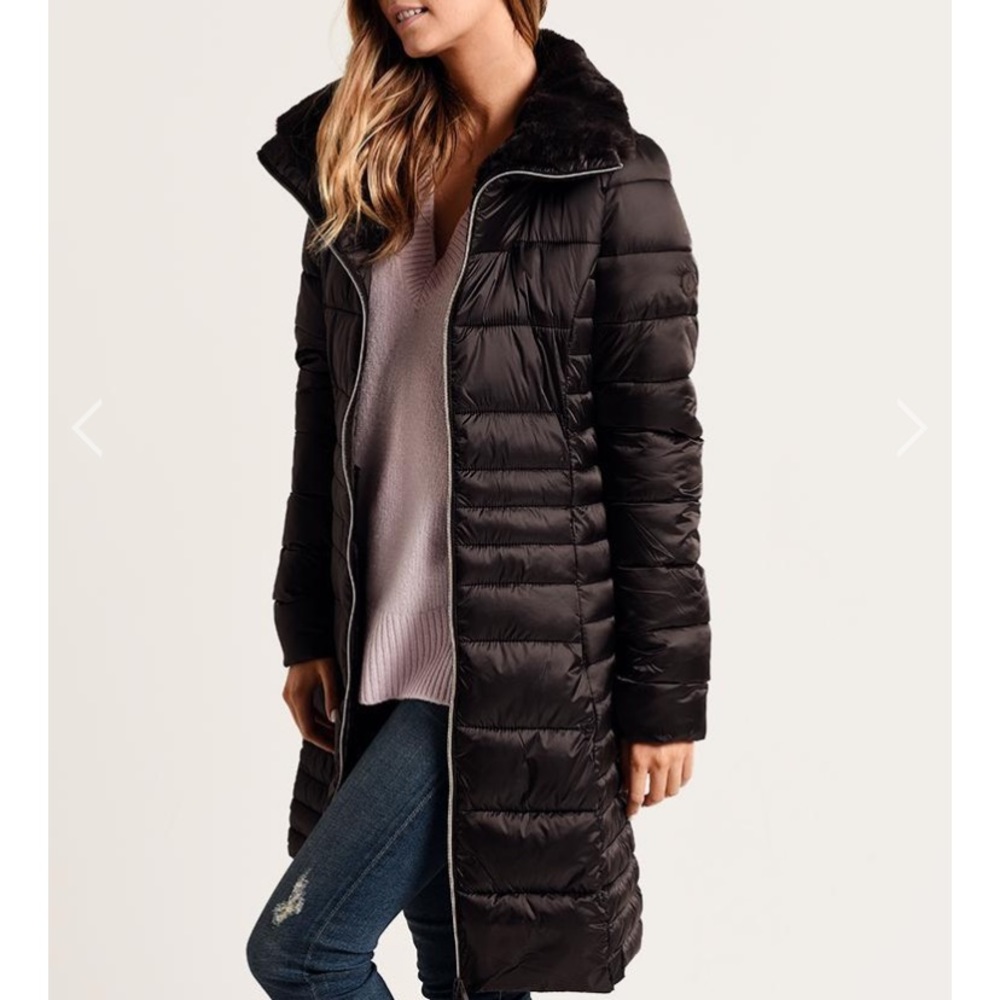 Save The Duck IRIS STAND UP COLLAR COAT WITH FAUX FUR LINING - Picture 5 of 11